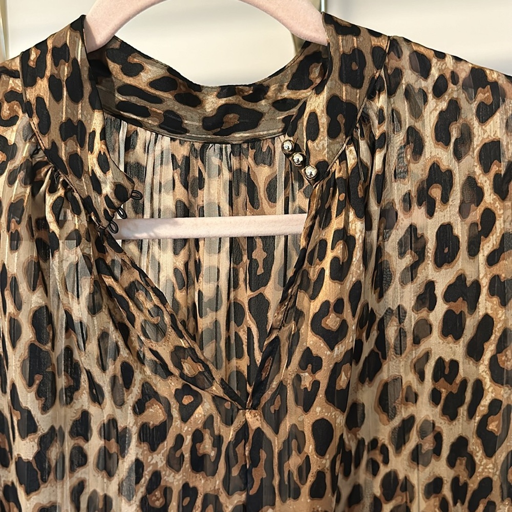 H&M LEOPARD PRINT BLOUSE - Picture 4 of 5